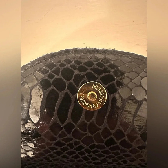 Never used black leather snakeskin clutch - Picture 4 of 6